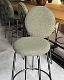 2 барні стільці з круглою спинкою EMERY Boucle Зелений колір, фото 3