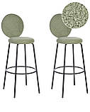 2 барні стільці з круглою спинкою EMERY Boucle Зелений колір, фото 4
