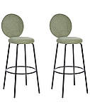 2 барні стільці з круглою спинкою EMERY Boucle Зелений колір, фото 5