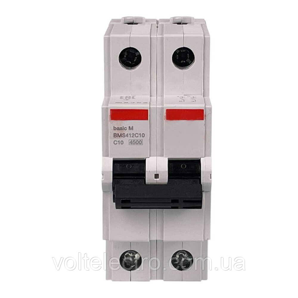 Автоматичний вимикач АББ Basic 2p 10A BMS412-C10, фото 1