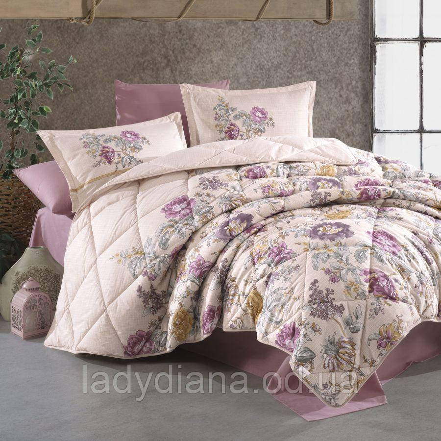 Комплект постільної білизни двоспальне євро 200x220 см ранфорс 100 % бавовна бязь Туреччина Clasy, фото 1