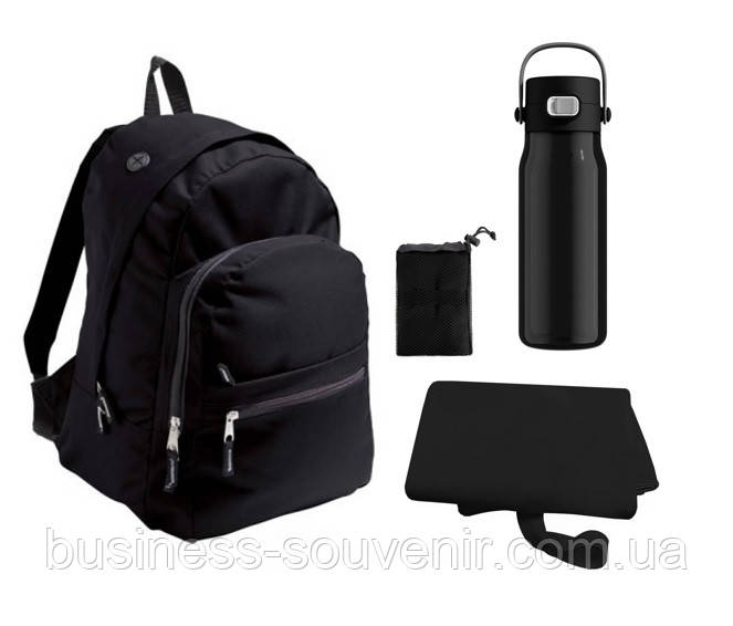 Набір для спорту та подорожей з логотипом (пляшка, рюкзак, рушник), фото 1