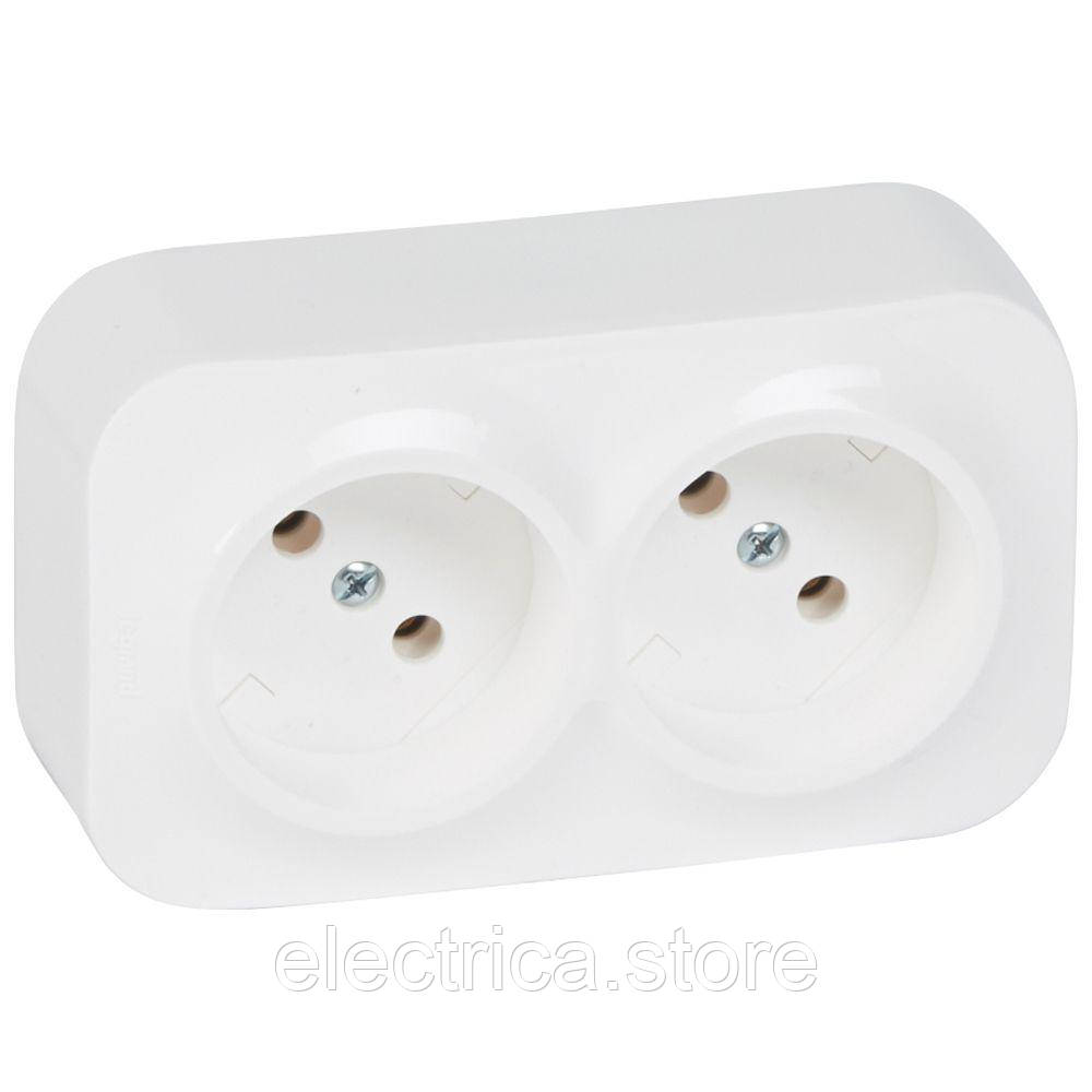 Forix Розетка подвійна без заземлення білий 782412, фото 1