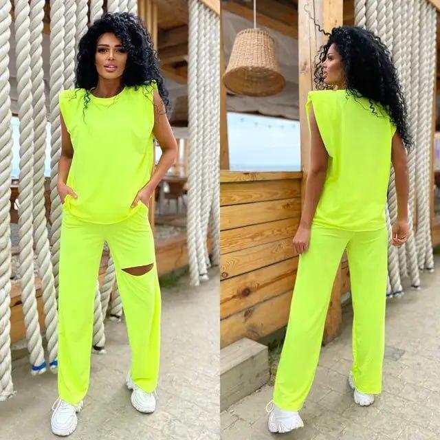 Жовтий жіночий костюм майка і штани , ТІЛЬКИ 44, фото 1