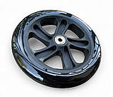 Колесо для самоката 180 мм × 30 мм, PU, з підшипниками 608, чорне, фото 3