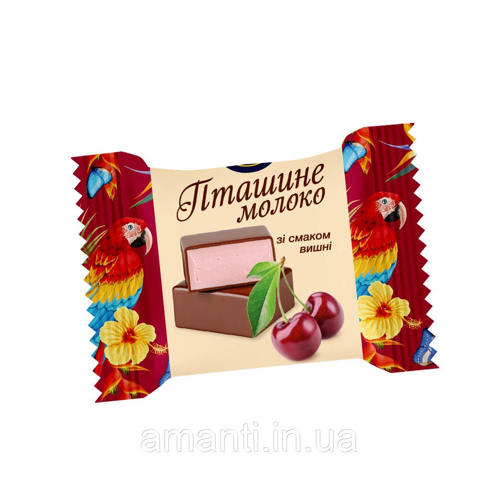 Цукерки "ПТАШИНЕ МОЛОКО" зі смаком ВИШНІ, 1 кг, фото 1
