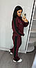Прогулянковий жіночий костюм з широкими штанами палаццо бургунді (трикотаж масло Туреччина), фото 3
