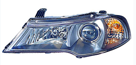 Фара ліва Daewoo Nexia N150 08-14 Depo H7/H1/PY21W/W5W, -лампа, -кор., чорн.