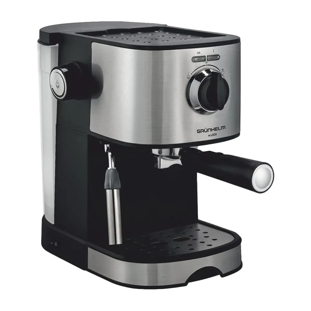 Кавомашина еспресо 850 Вт 15 бар Grunhelm GEC17 електрокавоварка для мелених зерен кавомашинка, фото 1