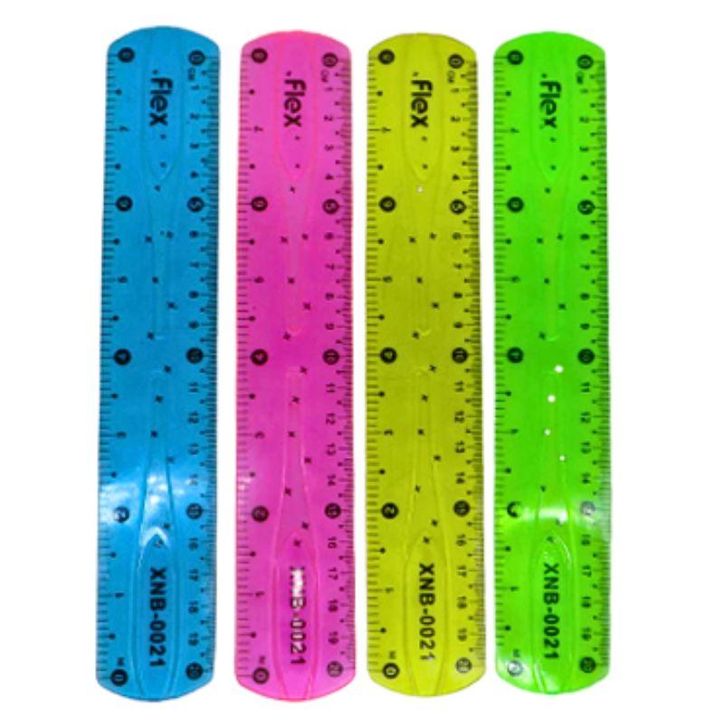 Лінійка-неломайка КНР 20см №0021 прозора кольорова, фото 1