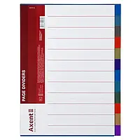 Розділювач сторінок Axent №1912-01 (12 кольорів) пластиковий