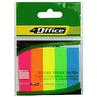 Індекси 5кольорів по 20листів 4Office №4-435 пластикові неонові
