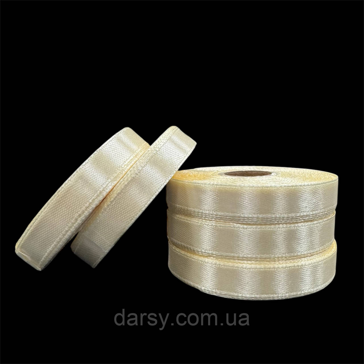 Стрічка атласна 10 мм (1 см), 23 м шампань, фото 1