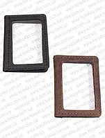 Обкладинка для карток з натуральної шкіри з подвійним віконцем