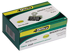 Біндер металевий 51мм чорний 4Office №4-331