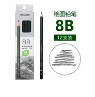 Олівець простий чорнографітний Deli №6841 8B (суперм'який)