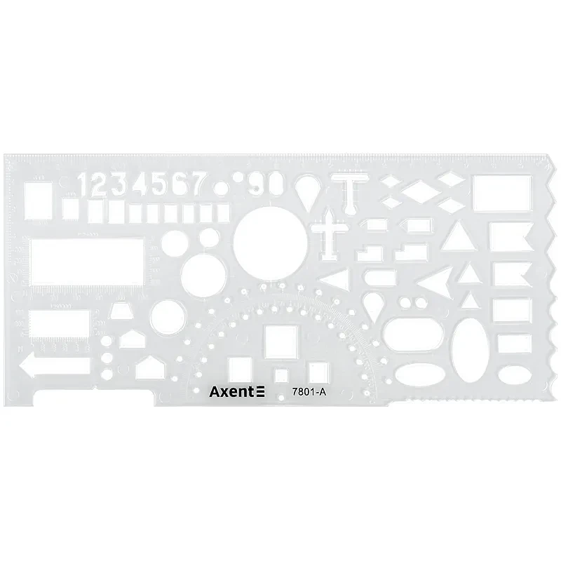 Лінійка офіцерська пластикова Axent №7801 прозора, фото 1