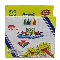 Олівці воскові кольорові Crayons 24штуки №8824