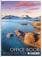 Блокнот на спіралі перфорований А4 Ш. 80 листів = №6502 (12990) з твердою підкладкою (картонна обкла