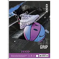 Блокнот на спіралі перфорований А4 Ш. 80листів = №6520 (53130) (картонна обкладинка) з твердою підкл