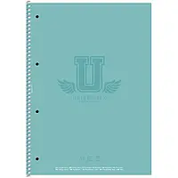 Блокнот на спіралі перфорований А4 Ш. 80листів # №6526 (51668) (картонна обкладинка) з твердою підкл