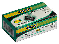 Біндер металевий 15мм чорний 4Office №4-326