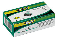 Біндер металевий 19мм чорний 4Office №4-327