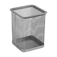 Підставка-стакан металева Axent №2111-03 квадратна срібла