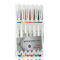 Набір ручок гелевих AH №801 (0,5) 6 кольорів (4 класичних та 2 неонових) у пластиковому чохлі