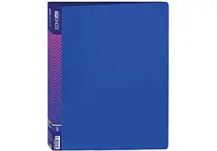Папка на 2 великіх кільцях А4 Ec №30701-02 з  кишенею синя