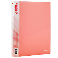 Папка на 2 малих кільцях А4 Axent №1207-24 з кишенею (25мм) прозора рожева