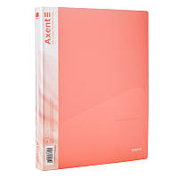 Папка на 4 великих кільцях А4 Axent №1208-24 з киш.енею 35мм прозора рожева