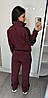 Прогулянковий жіночий костюм з широкими штанами палаццо бургунді (трикотаж масло Туреччина), фото 7