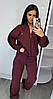 Прогулянковий жіночий костюм з широкими штанами палаццо бургунді (трикотаж масло Туреччина), фото 5