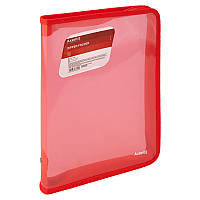 Папка на блискавці В5 Axent №1802-24 щільністю 550мкм прозора червона