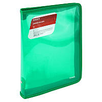 Папка на блискавці В5 Axent №1802-26 щільністю 550мкм прозора зелена