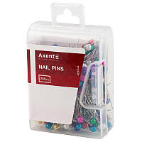 Шпильки кольорові Axent 34мм №4216 (200шт) у пластиковій коробці