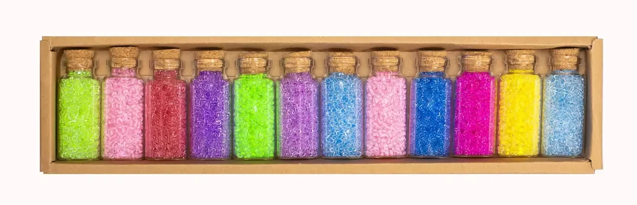 Бісер кольоровий КНР у баночках 12 штук №SH-94-112, фото 1