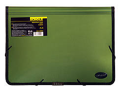 Папка на гумках розширена А4+ Scholz №5212 на 2 відділення чорна окантована