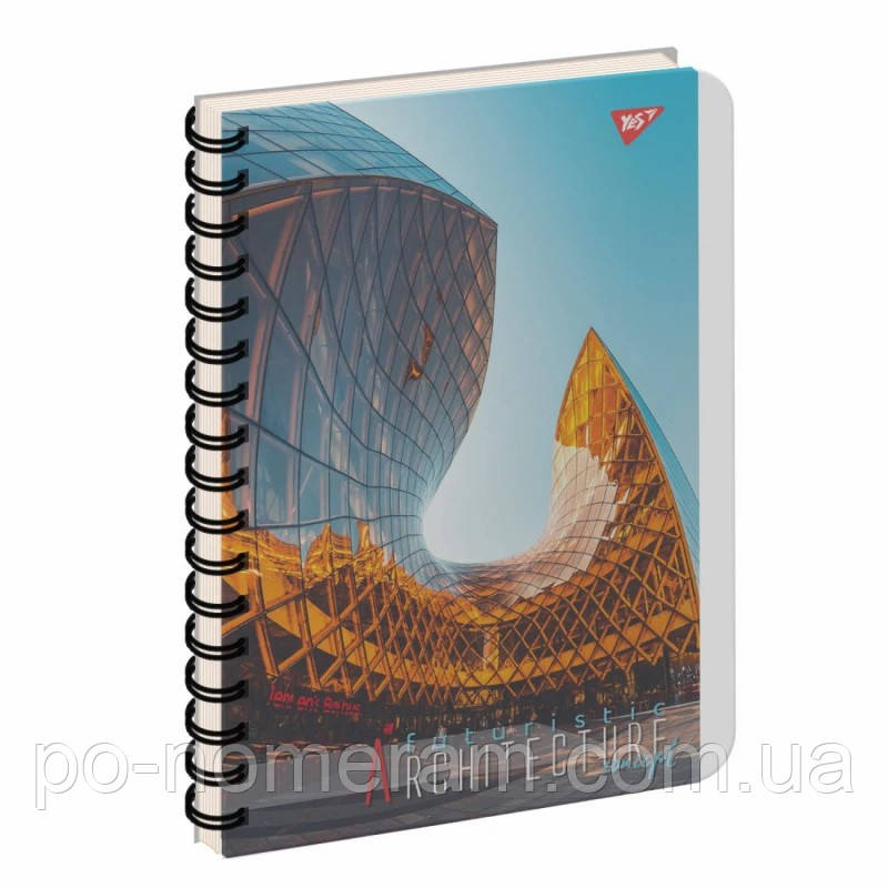 Зошит YES А4/144  4в1 /681945/ Futuristic architecture, пластик обкл., з розділ, фото 1