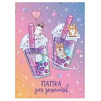 Папка для зошитів картонна на гумці В5 Рюкзачок ПЗ-1 асорті малюнків