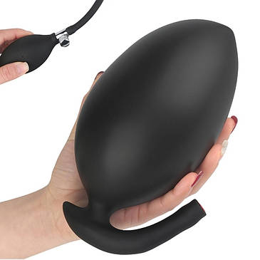 Силіконовий надувний фалоімітатор Love Toy з насосом, великий анальний розширювач простати, фото 1