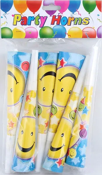 Гудки-горни для свят 20см Галвей №11702 6 штук асорті кольорів, фото 1