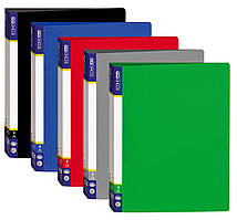 Папка на 4 великих кільцях А4 Ec №30702 з кишенею асорті кольорів