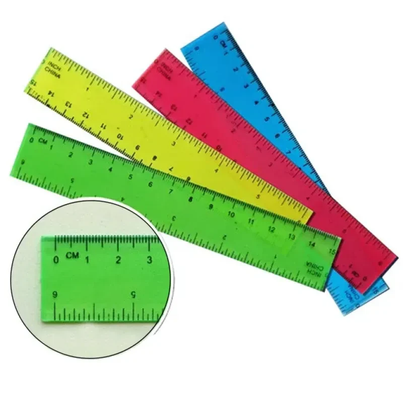 Лінійка пластикова JO 20см №23875-2  прозора кольорова, фото 1