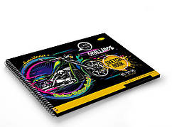 Альбом для малювання на спіралі А4 24 чорних листів Ап. №СБЧ-А4-24