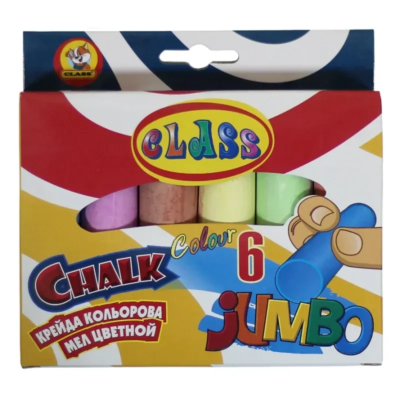Крейда кольорова для асфальту Class 6 штук №7605, фото 1