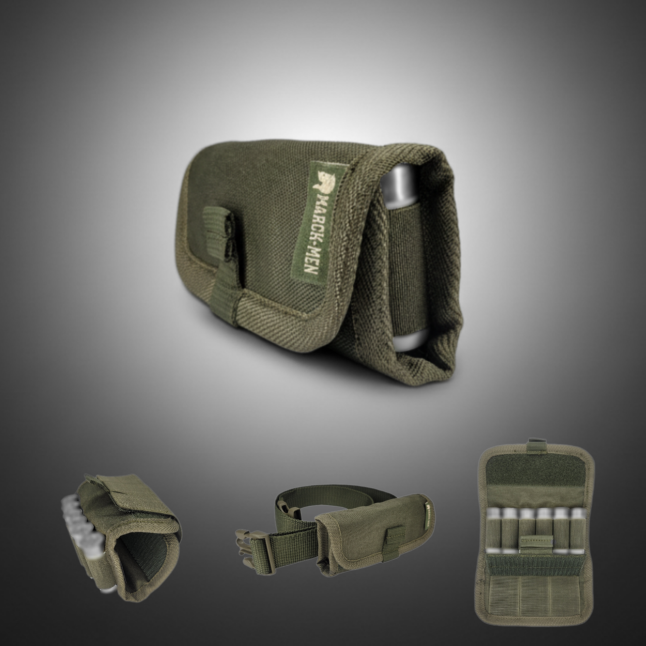 Патронташ Marck-men на 6 патронів .12К для дозарядки- 3в1. Патронташ розкладний: на руку, на пояс, в кишеню, фото 1