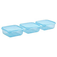 Набір контейнерів для зберігання продуктів, їжі IKEA PRUTA 3 шт пластикові лоточки судочки ємності 105.971.03
