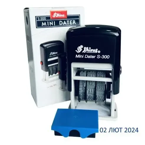 Датер Shiny 3мм з українськими літерами №S-300 (53670) зі змінною подушкою, фото 1